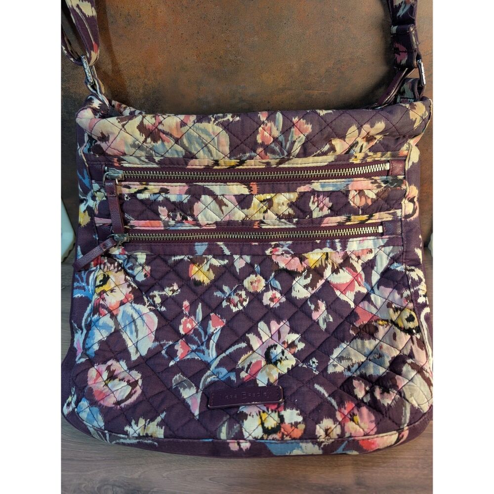 Vera Bradley Triple Zip Hipster Crossbody Bag Retired Indiana Rose Floral Purse